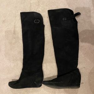 Browns over the knee suede wedge boot